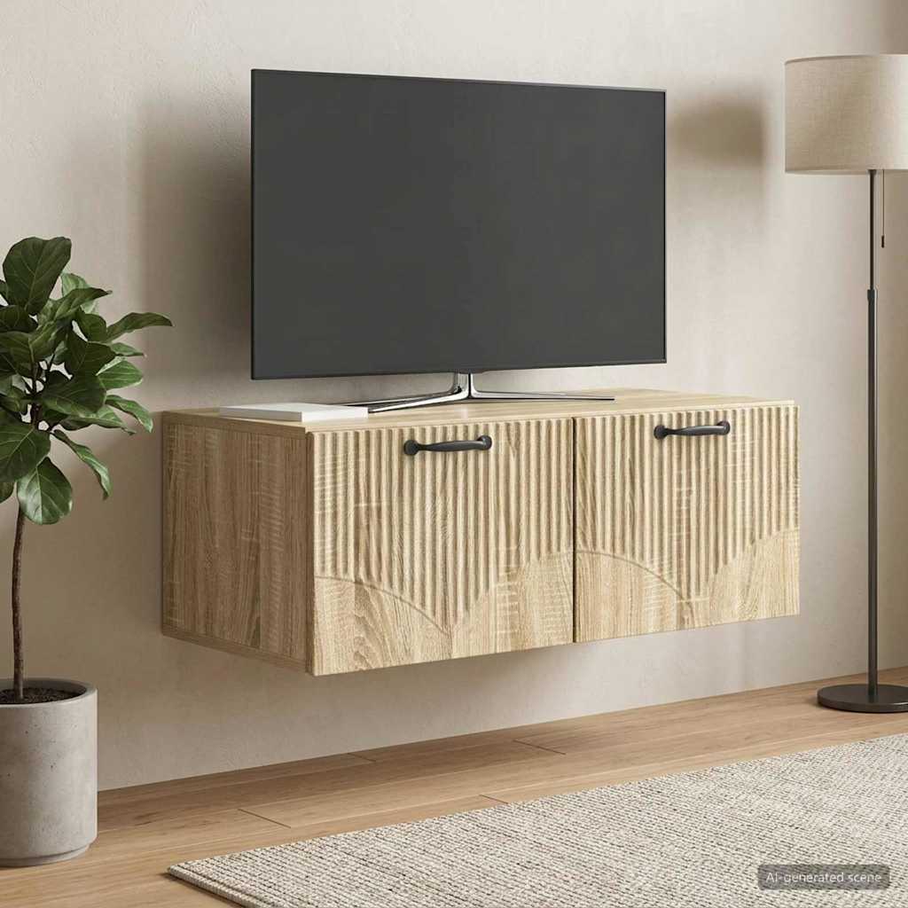 Wandbeugel TV-kast Sonoma Eiken 78,5 x 41 x 30 cm Bewerkt hout
