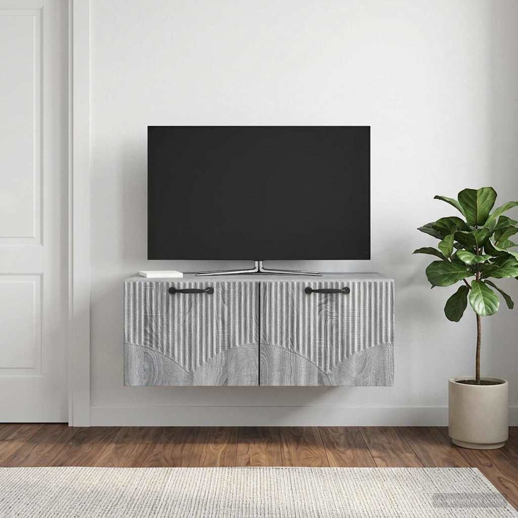 Wandbeugel TV-kast Grijs sonoma 78,5 x 41 x 30 cm Bewerkt hout