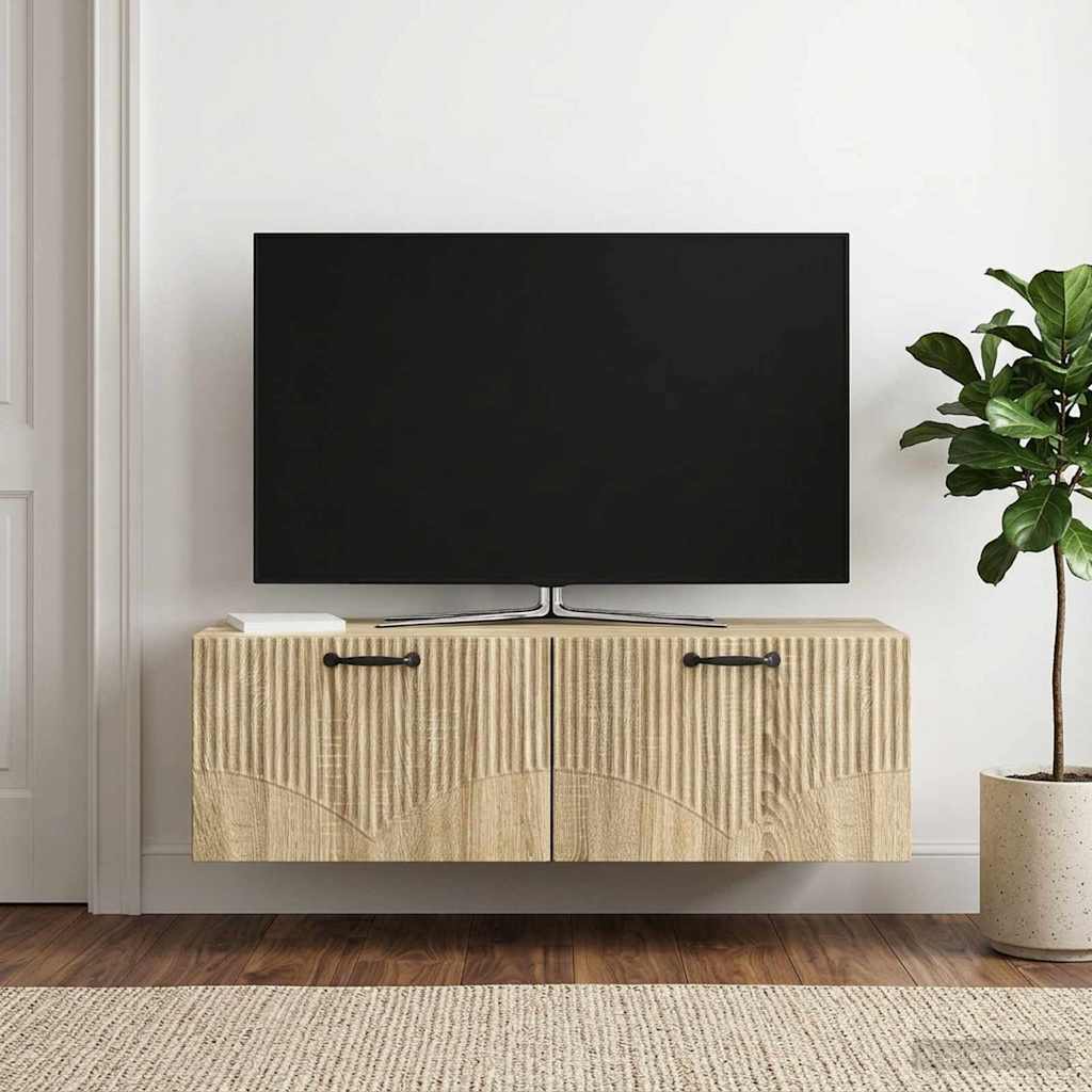Wandbeugel TV-kast Sonoma Eiken 98 x 41 x 30 cm Bewerkt hout