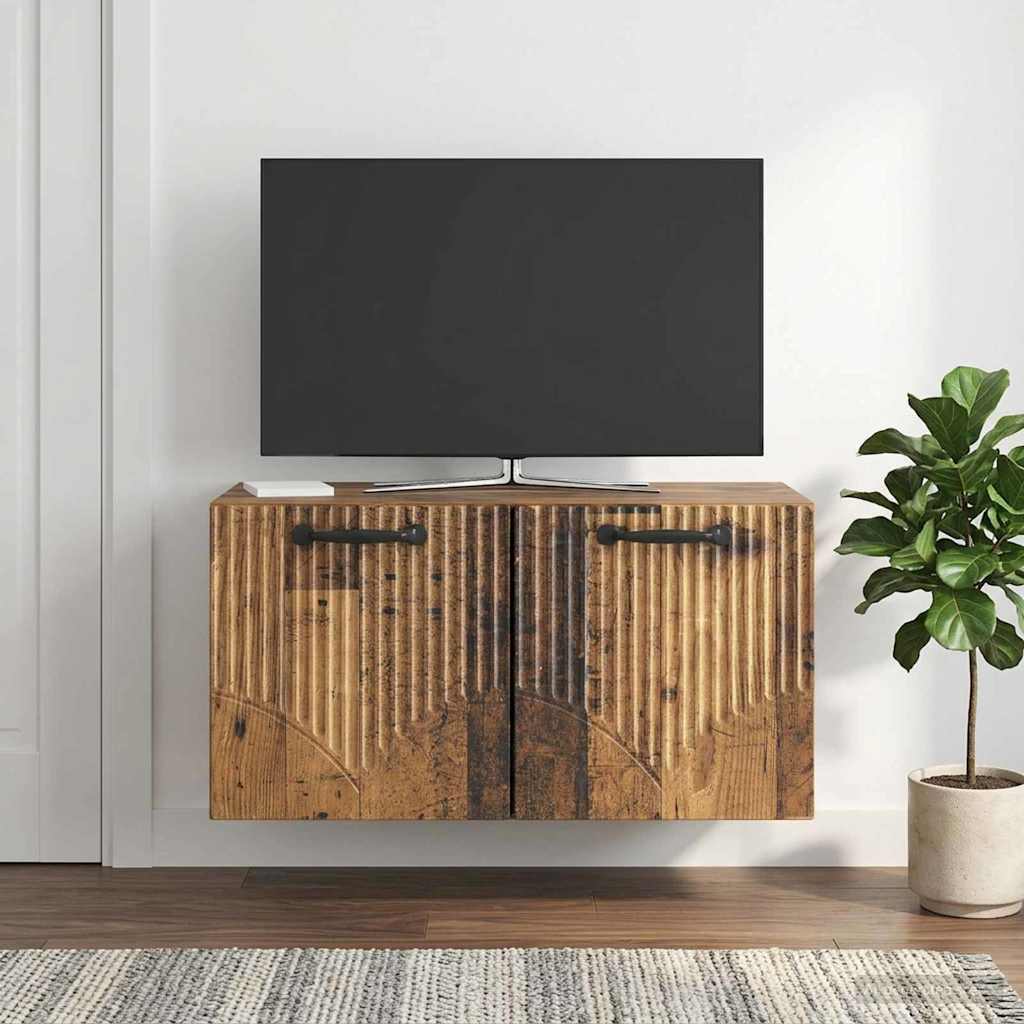 Wandbeugel TV-kast Oud hout 59,5 x 31 x 30 cm Bewerkt hout