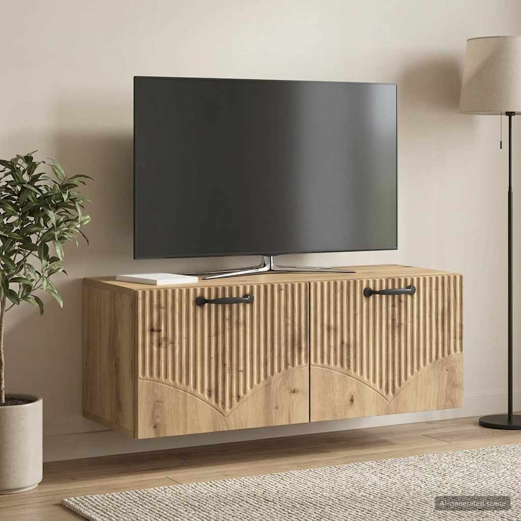 Wandbeugel TV-kast Artisanaal eiken 78,5 x 31 x 30 cm