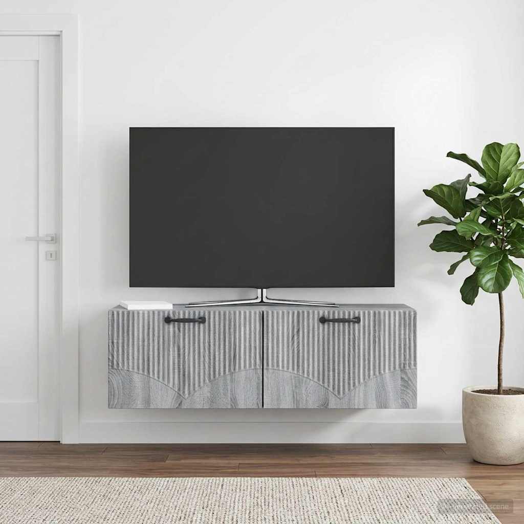 Wandbeugel TV-kast Grijs sonoma 98 x 31 x 30 cm Bewerkt hout