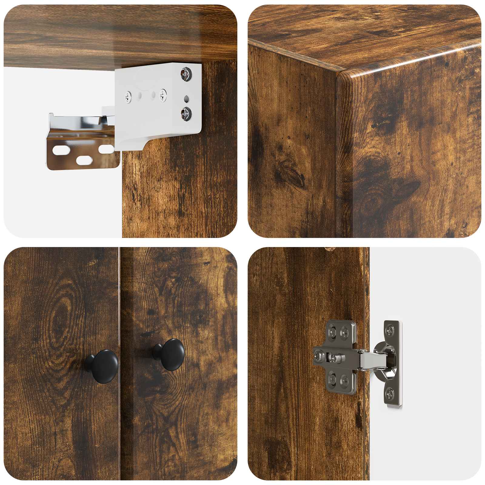 Wandkast Gerookt eiken 66 x 34,5 x 90 cm Bewerkt hout – afbeelding 7