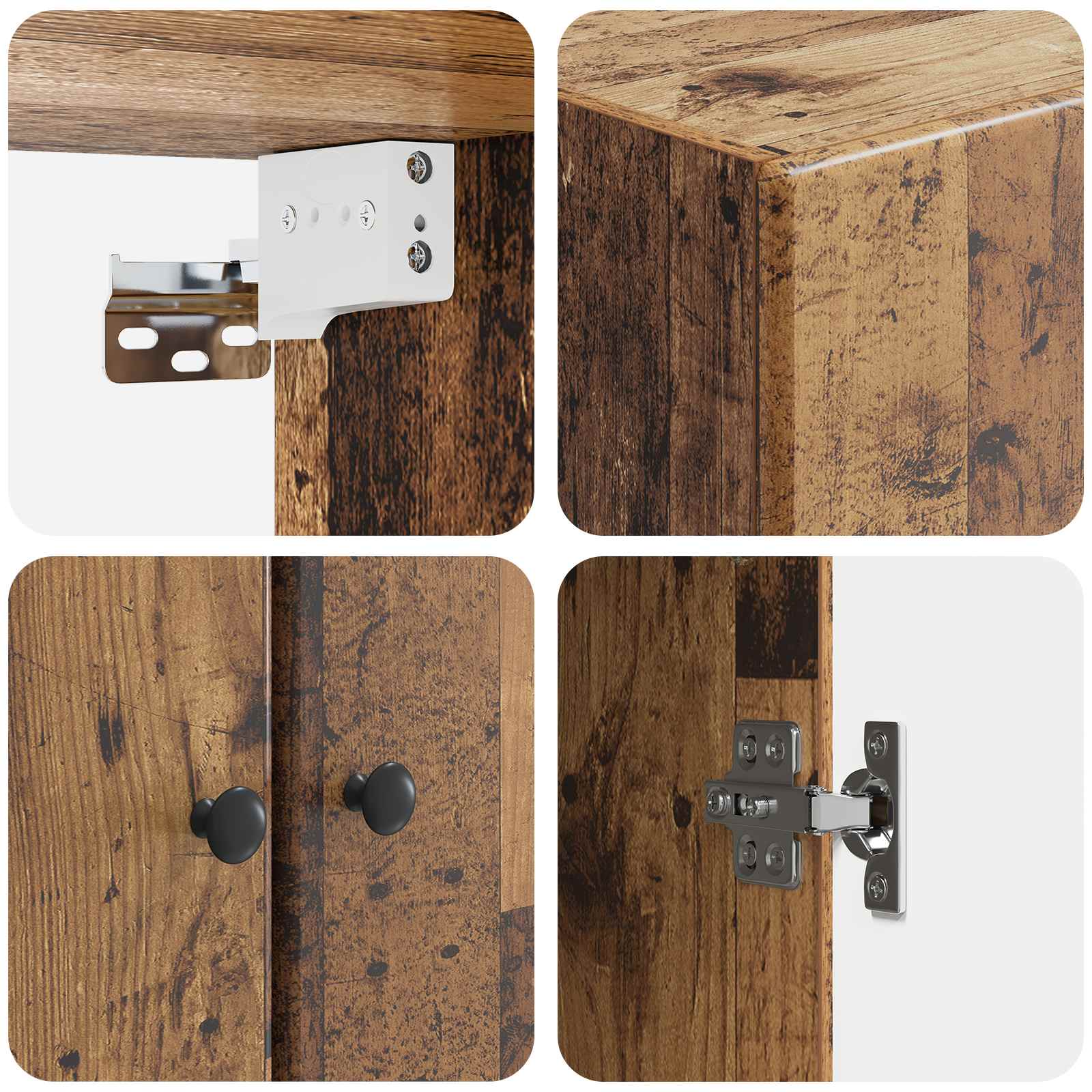 Wandkast Oud hout 66 x 34,5 x 90 cm Bewerkt hout – afbeelding 7