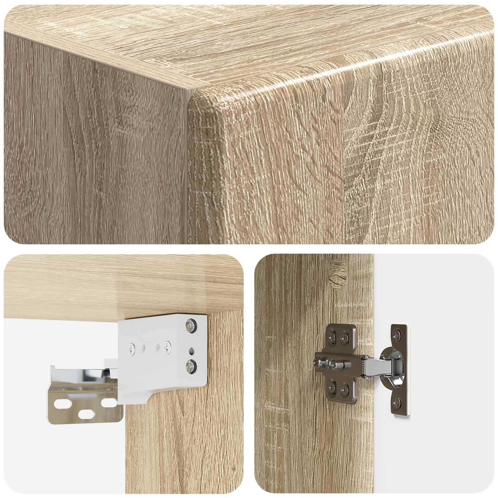 Wandkast Sonoma Eiken 33 x 34,5 x 90 cm Bewerkt hout – afbeelding 7