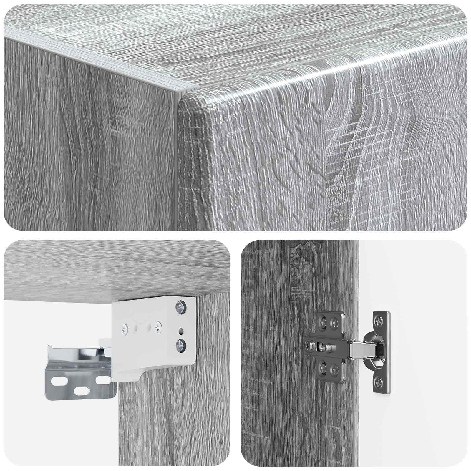 Wandkast Grijs Sonoma 33 x 34,5 x 90 cm Bewerkt hout – afbeelding 7