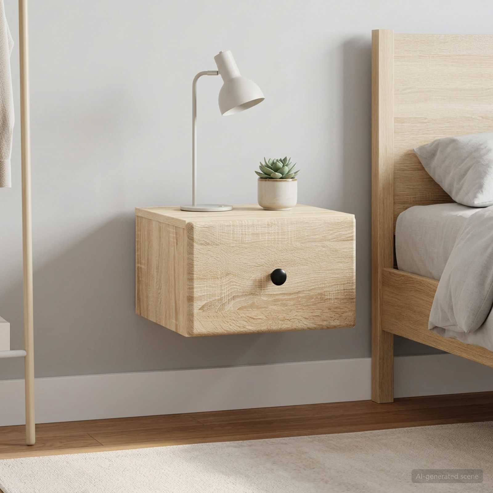 Wandbeugel Bedkast 2 pcs Sonoma Eiken 34,5 x 33 x 20 cm