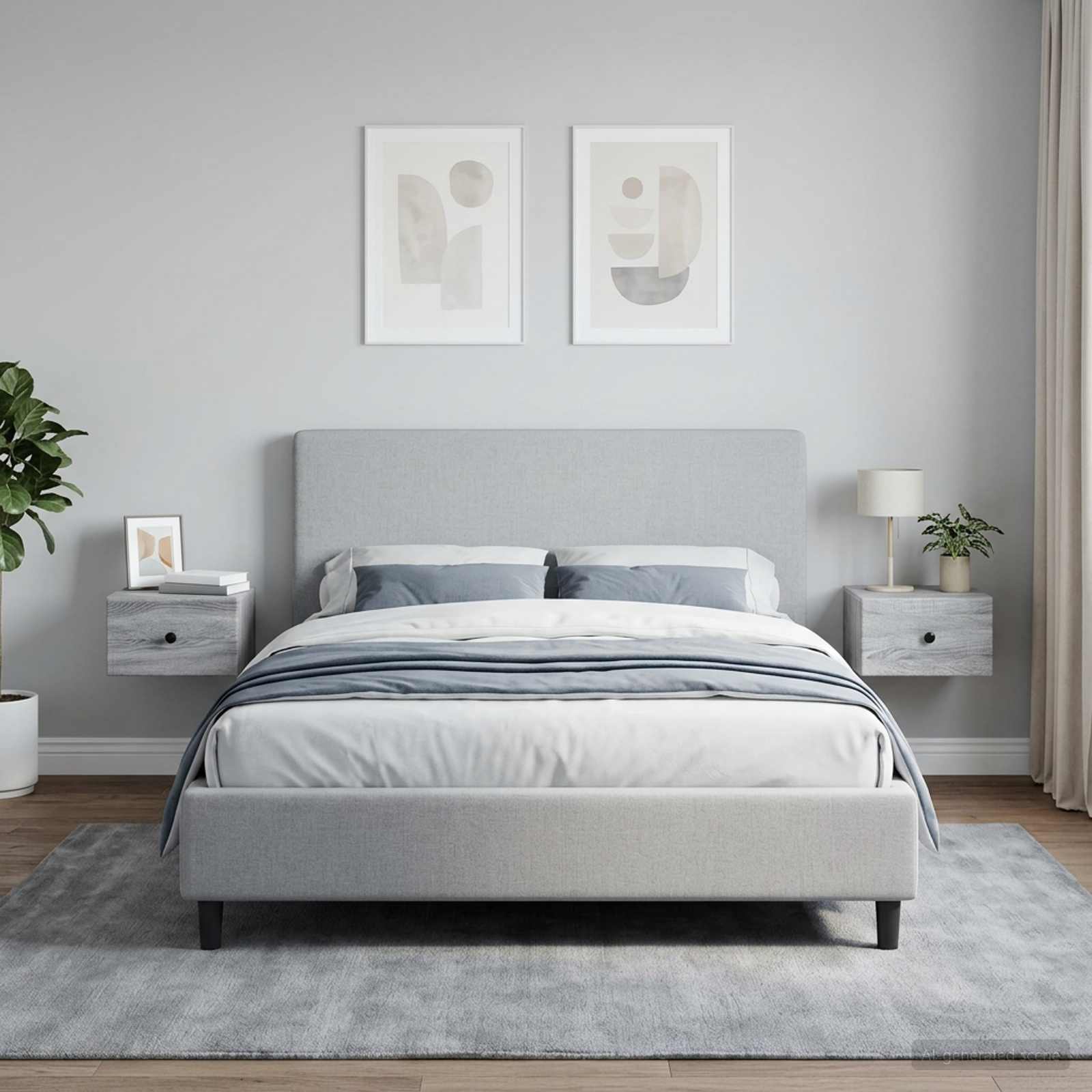 Wandbeugel Bedkast 2 pcs Grijs sonoma 34,5 x 33 x 20 cm