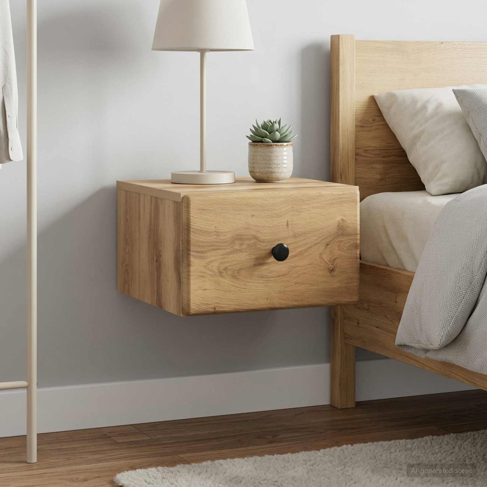 Wandbeugel Bedkast 2 pcs Artisanaal eiken 34,5 x 33 x 20 cm