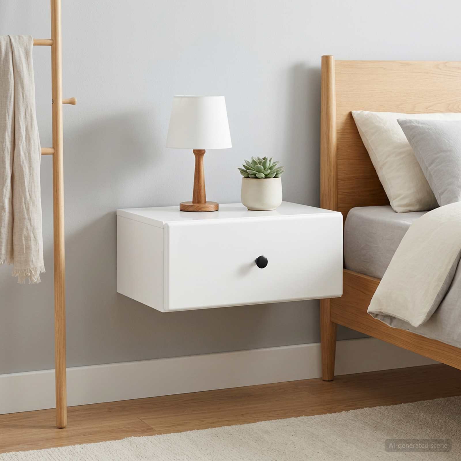 Wandbeugel Bedkast 2 pcs Hoogglans Wit 49 x 34,5 x 20 cm