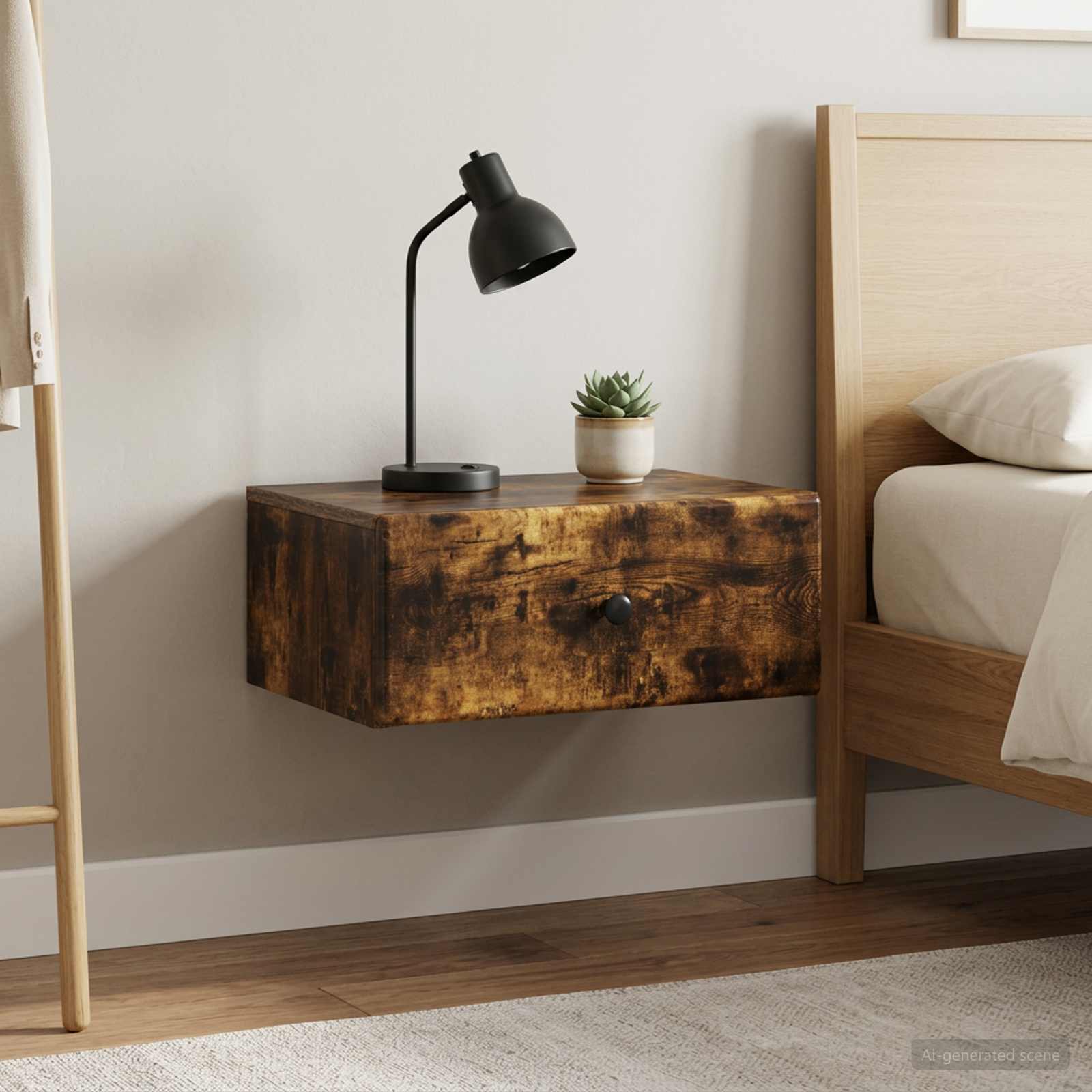 Wandbeugel Bedkast 2 pcs Gerookt eiken 49 x 34,5 x 20 cm