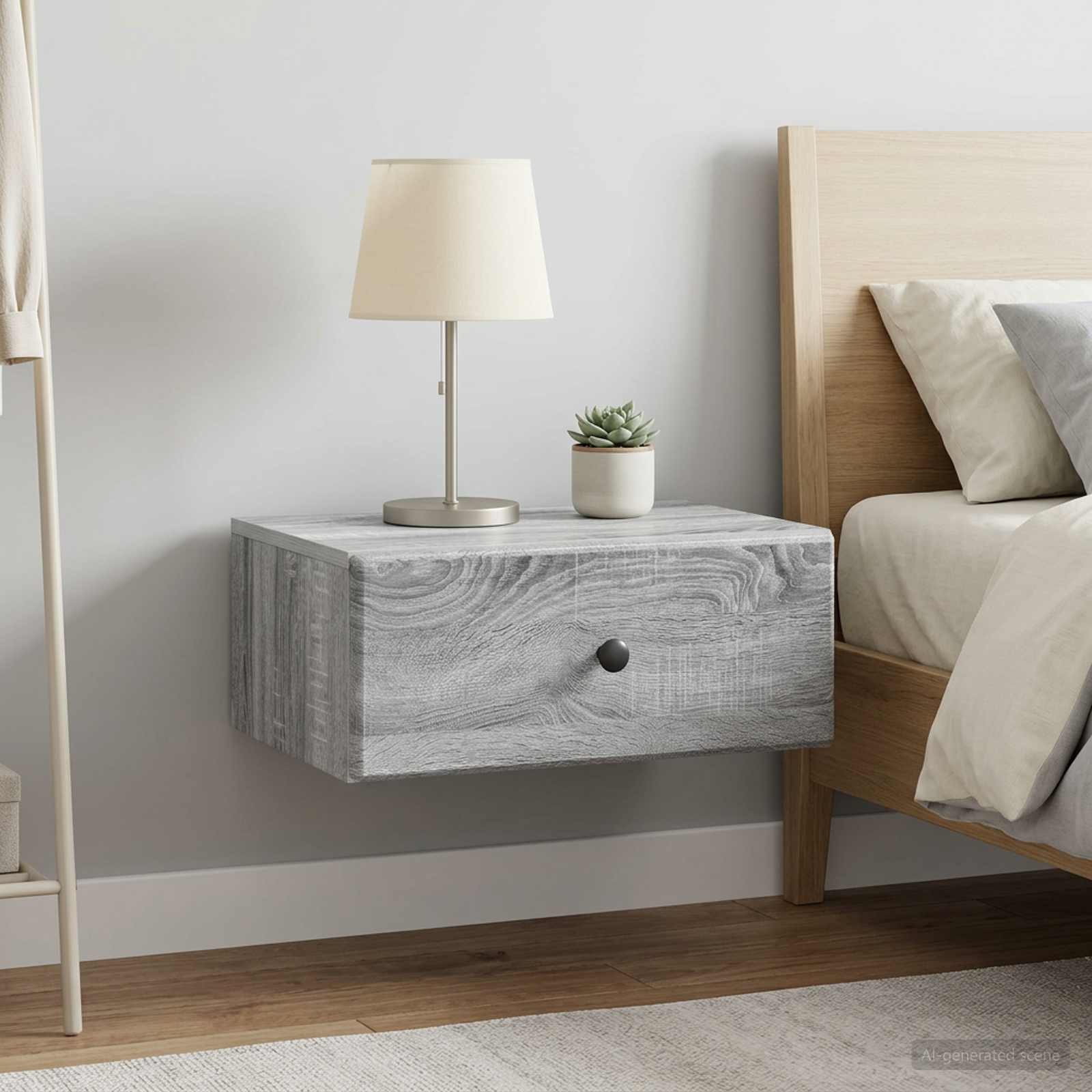 Wandbeugel Bedkast 2 pcs Grijs sonoma 49 x 34,5 x 20 cm