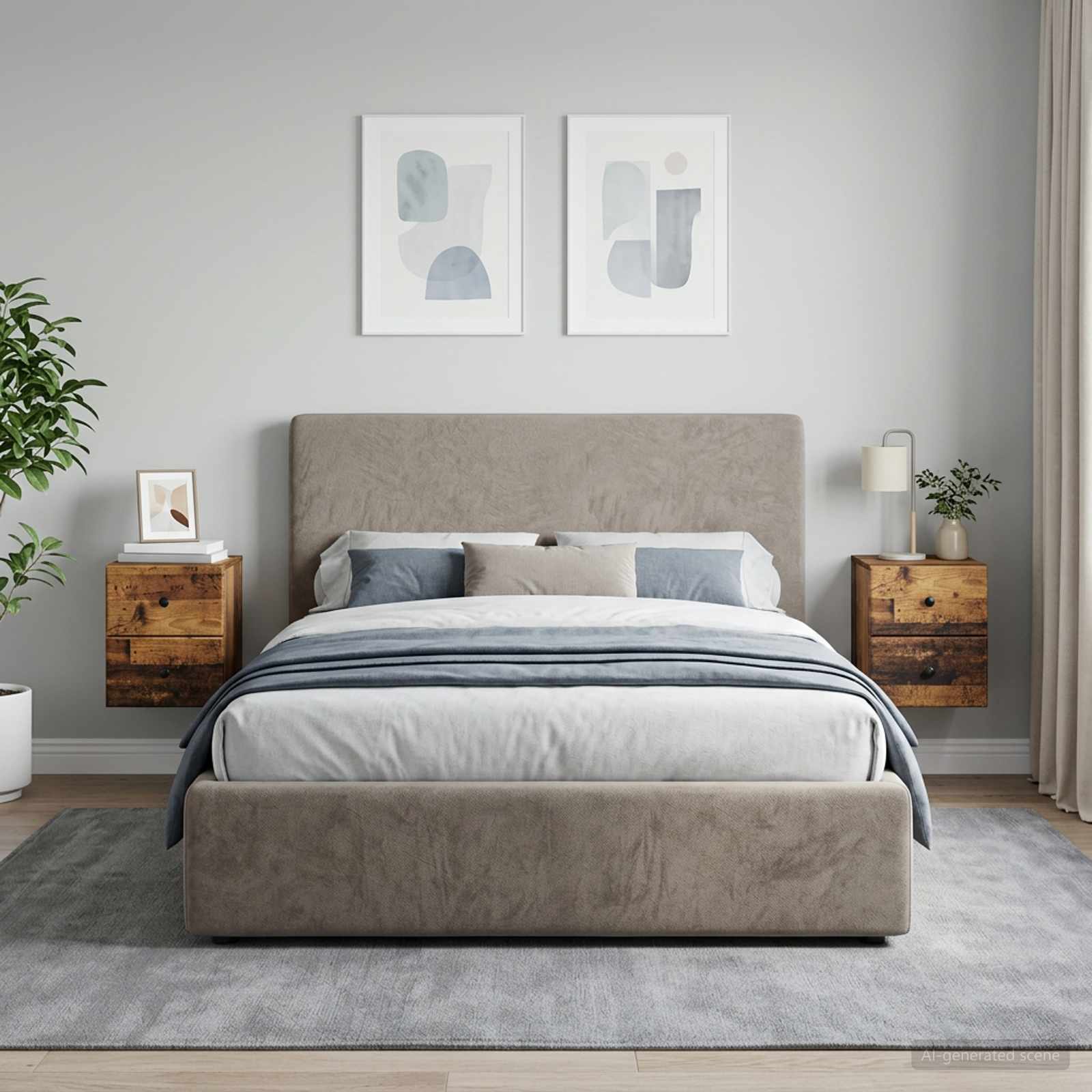 Wandbeugel Bedkast met lade 2 pcs Oud hout 34,5 x 33 x 40 cm