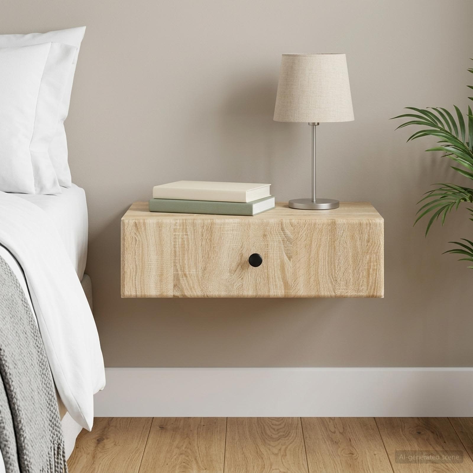 Wandmontage Zijtafel Sonoma Eiken 59 x 34,5 x 17 cm