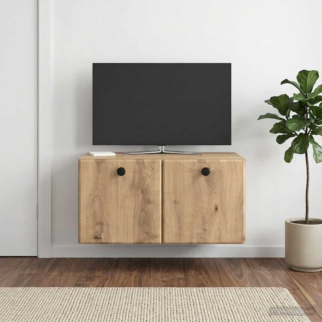 Wandbeugel TV-kast Artisanaal eiken 59,5 x 41 x 30 cm – afbeelding 1