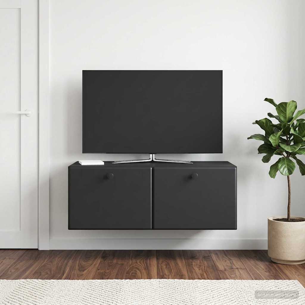 Wandbeugel TV-kast Zwart 78,5 x 41 x 30 cm Bewerkt hout