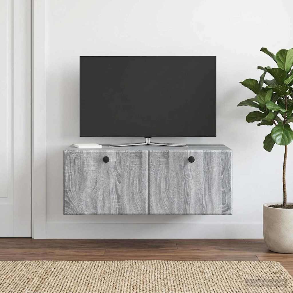 Wandbeugel TV-kast Grijs sonoma 78,5 x 41 x 30 cm Bewerkt hout