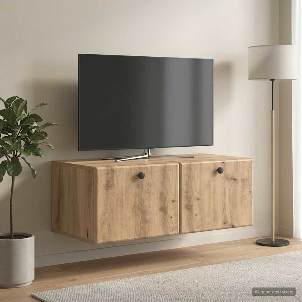 Wandbeugel TV-kast Artisanaal eiken 78,5 x 41 x 30 cm