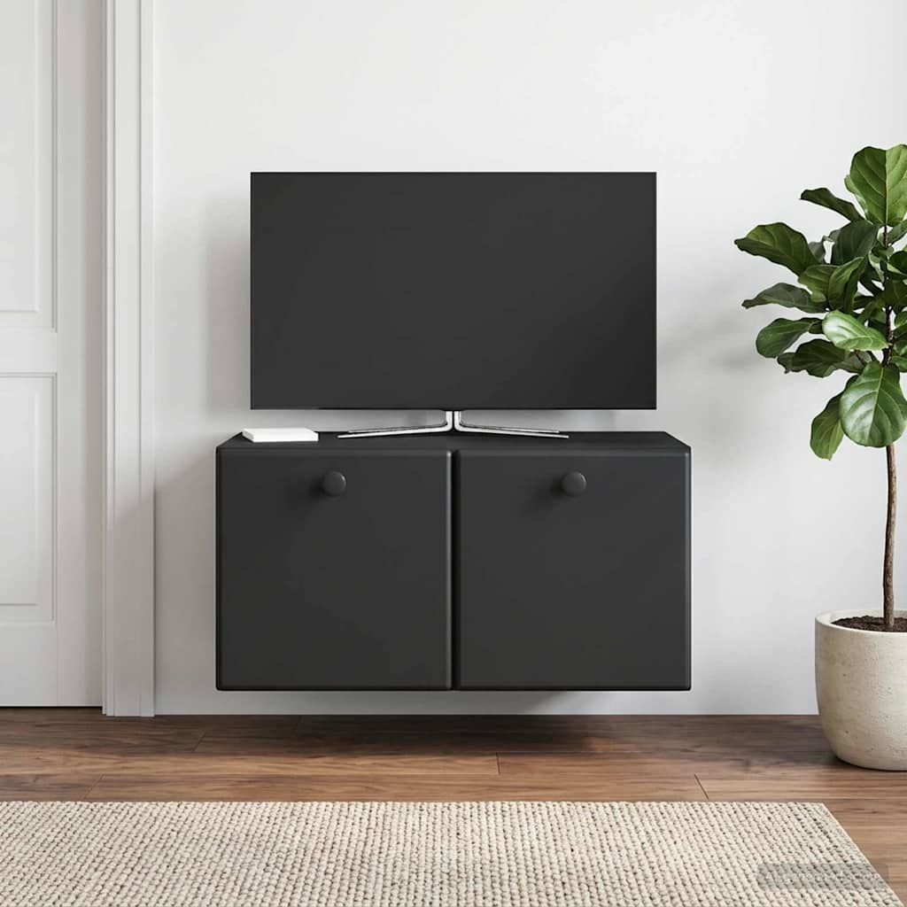 Wandbeugel TV-kast Zwart 59,5 x 31 x 30 cm Bewerkt hout
