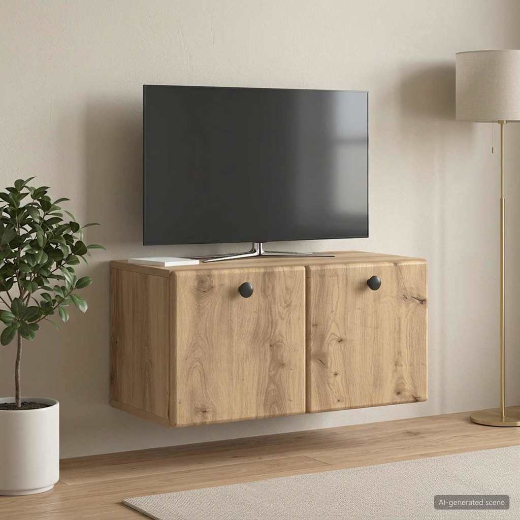 Wandbeugel TV-kast Artisanaal eiken 59,5 x 31 x 30 cm