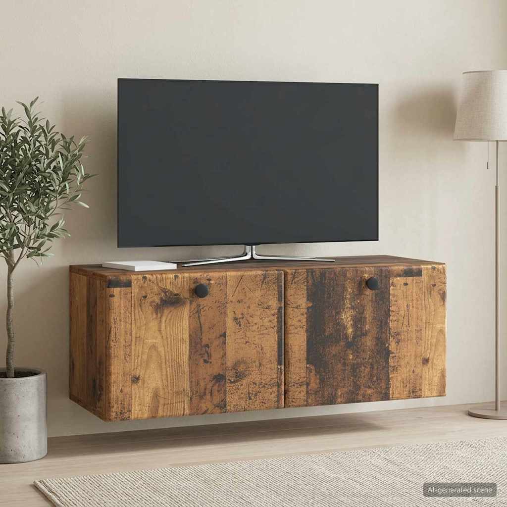Wandbeugel TV-kast Oud hout 78,5 x 31 x 30 cm Bewerkt hout – afbeelding 1