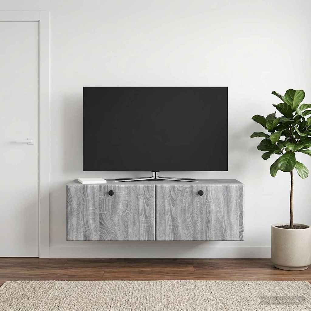 Wandbeugel TV-kast Grijs sonoma 98 x 31 x 30 cm Bewerkt hout