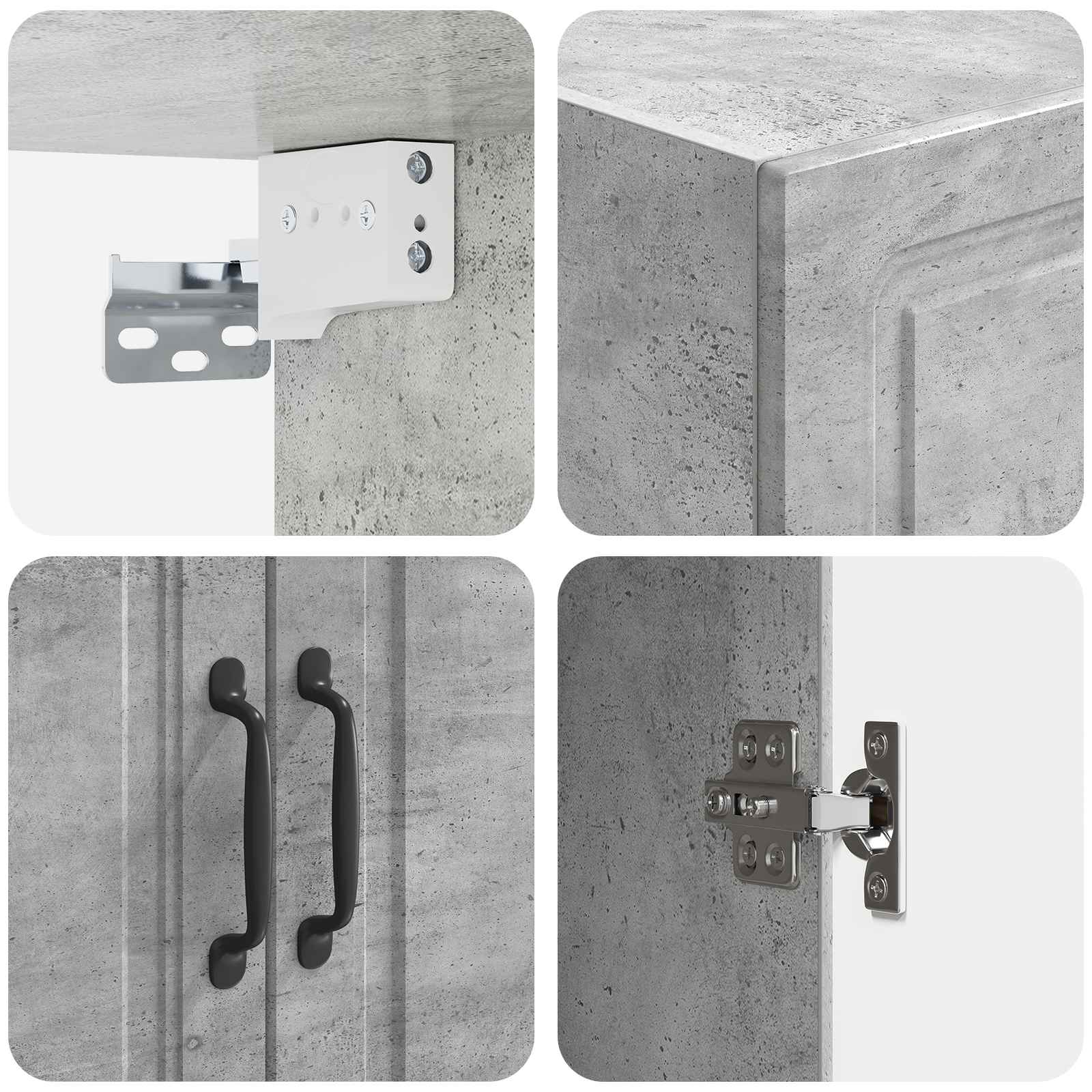 Wandkast Betongrijs 59 x 31 x 60 cm Bewerkt hout – afbeelding 7