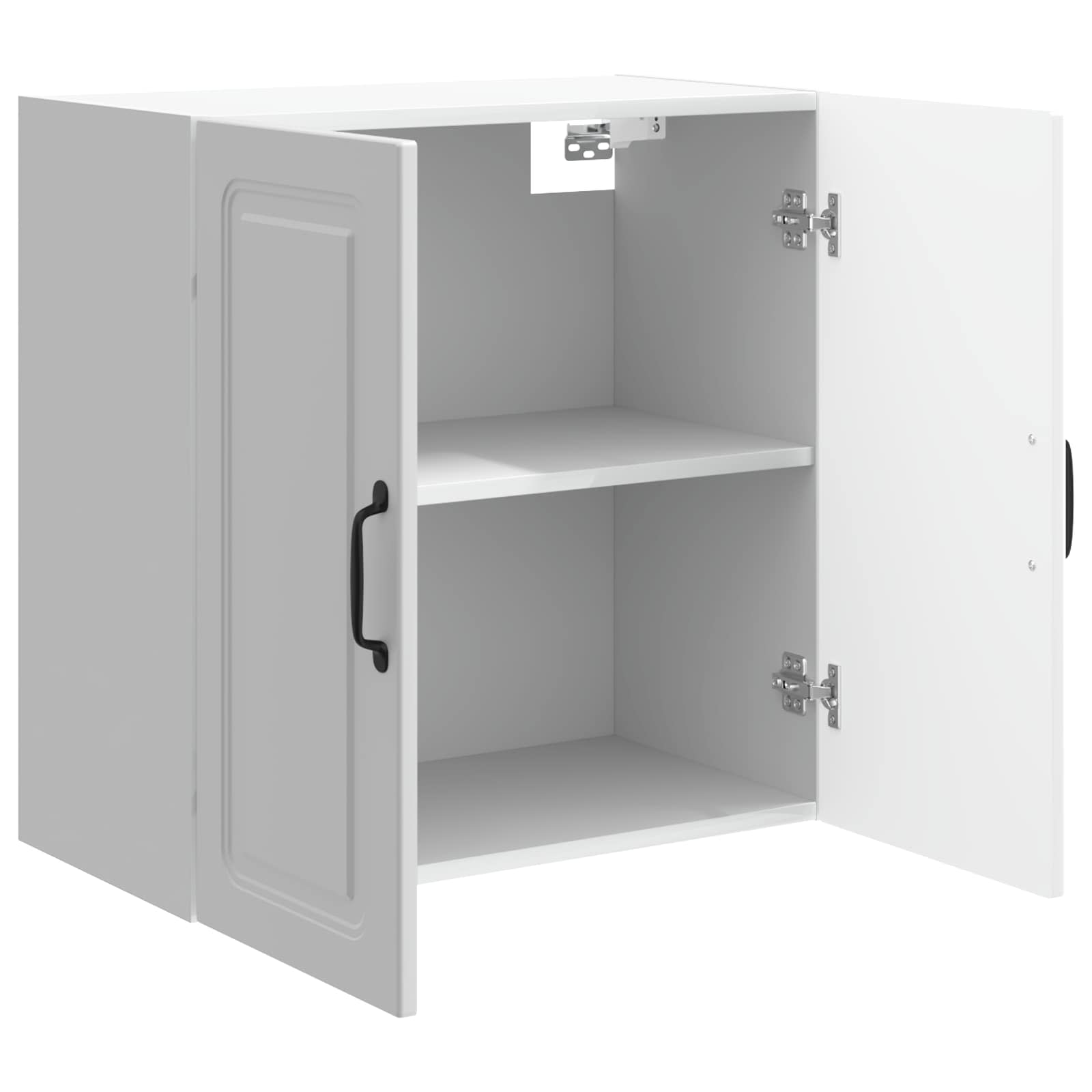 Wandkast Hoogglans Wit 59 x 31 x 60 cm Bewerkt hout – afbeelding 3