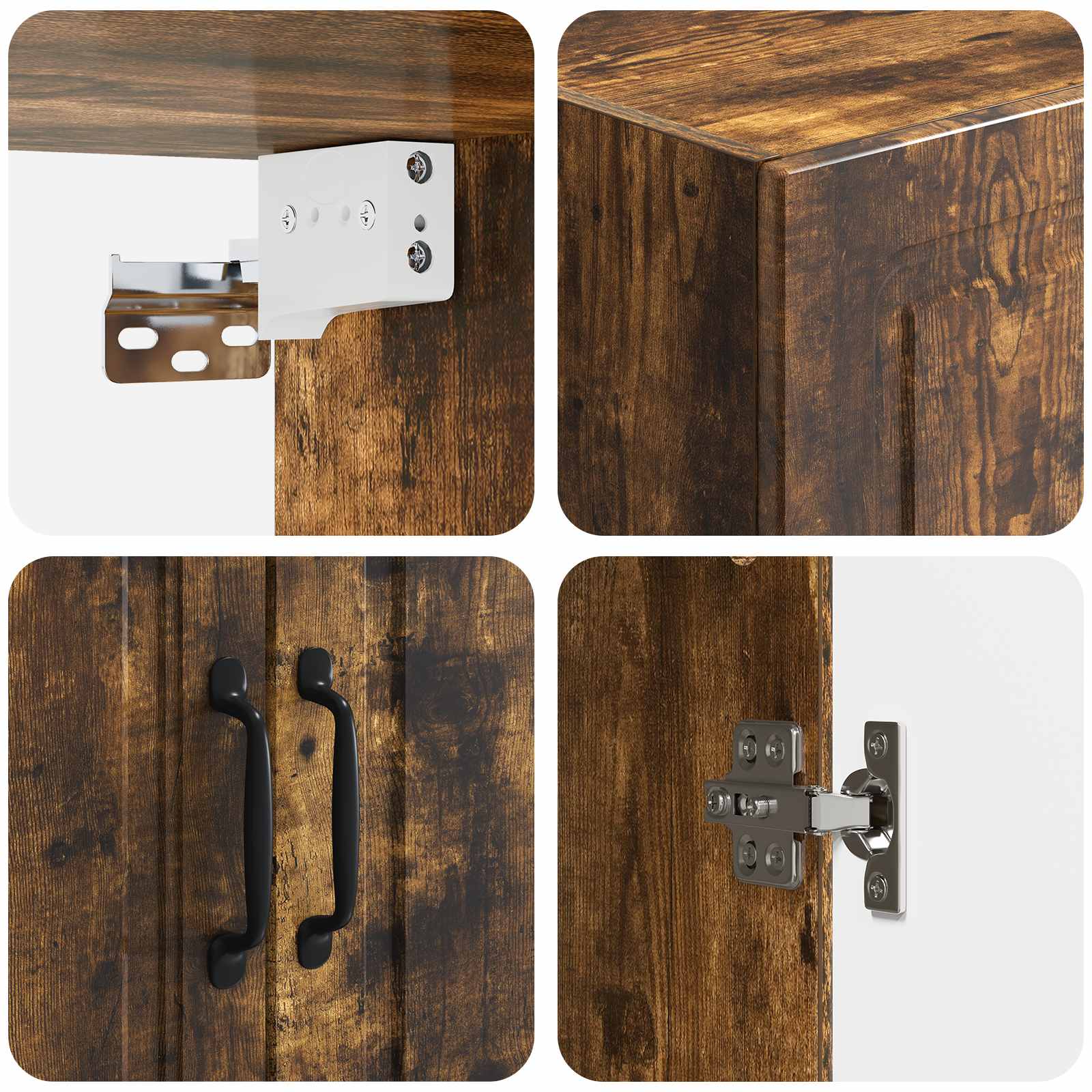 Wandkast Gerookt eiken 59 x 31 x 60 cm Bewerkt hout – afbeelding 7