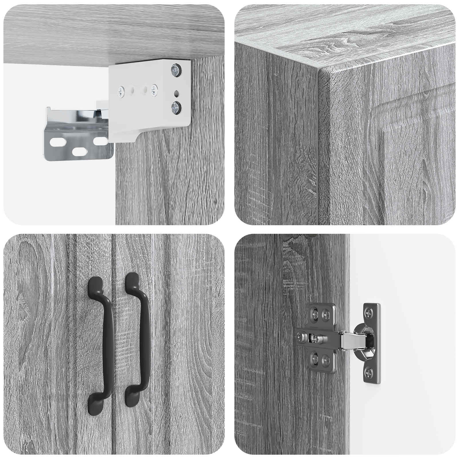 Wandkast Grijs Sonoma 59 x 31 x 60 cm Bewerkt hout – afbeelding 7