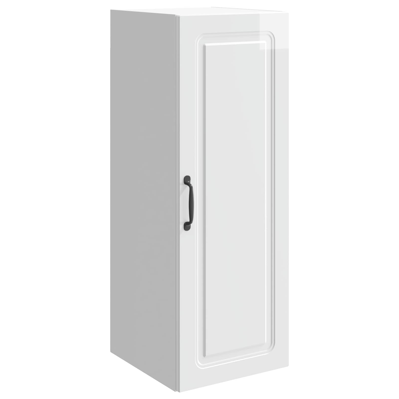Wandkast Hoogglans Wit 33 x 34,5 x 90 cm Bewerkt hout – afbeelding 2