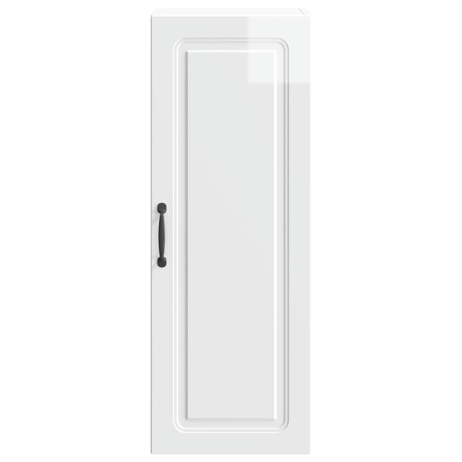 Wandkast Hoogglans Wit 33 x 34,5 x 90 cm Bewerkt hout – afbeelding 4
