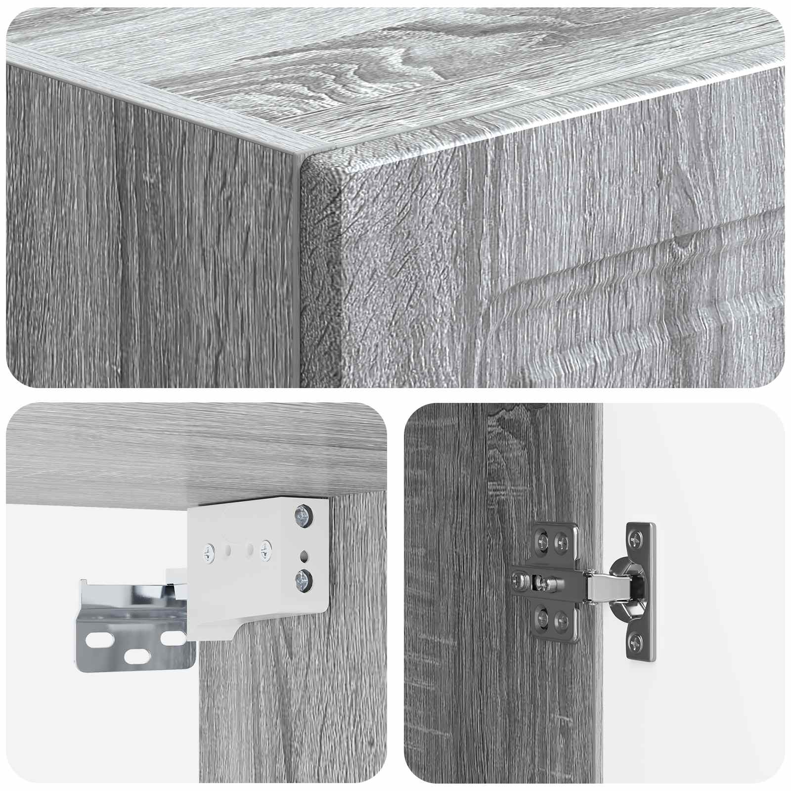 Wandkast Grijs Sonoma 33 x 34,5 x 90 cm Bewerkt hout – afbeelding 7