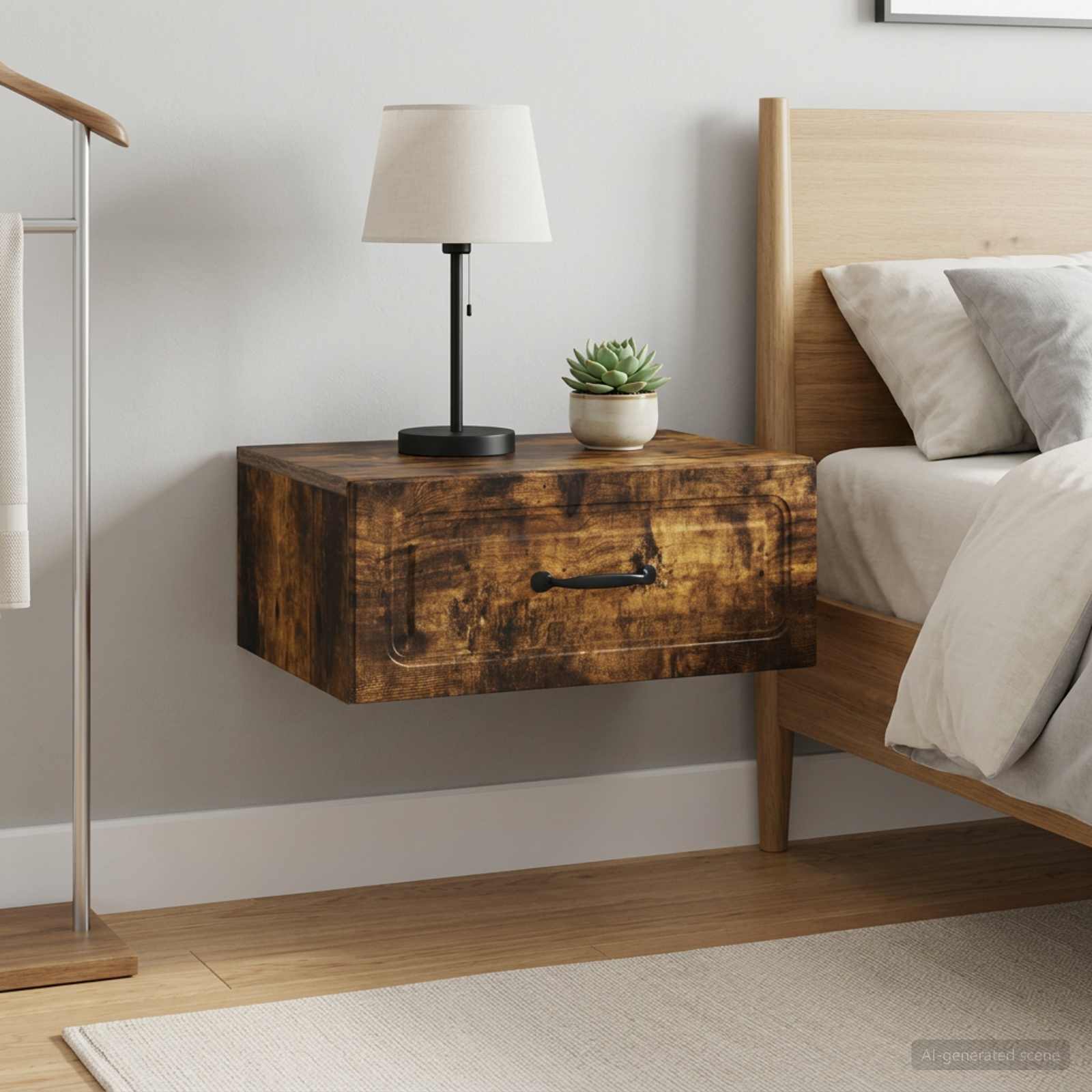 Wandbeugel Bedkast 2 pcs Gerookt eiken 49 x 34,5 x 20 cm