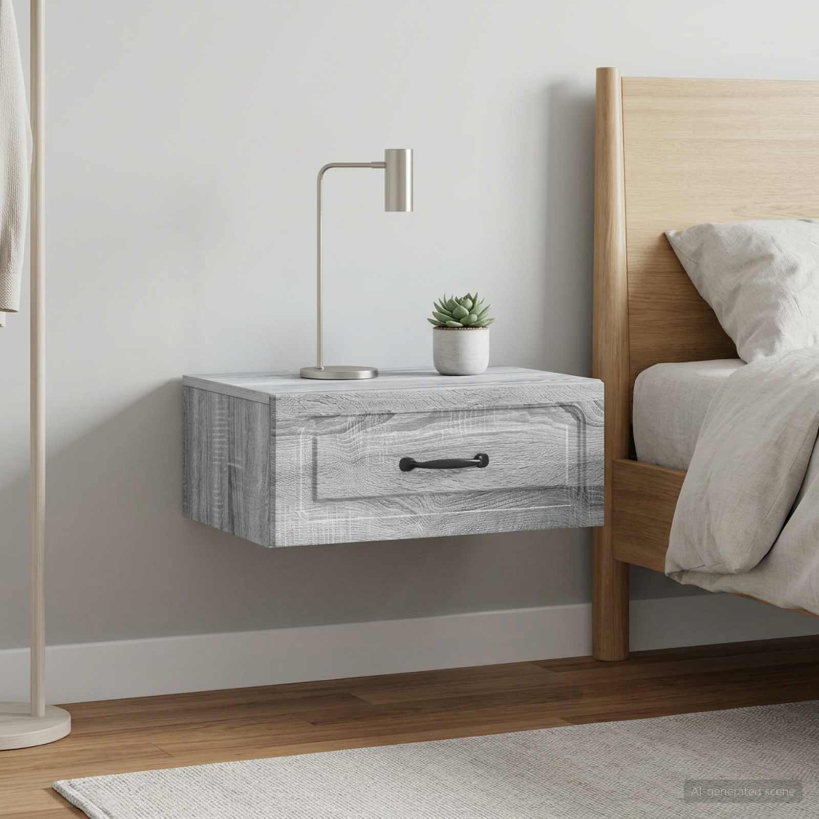 Wandbeugel Bedkast 2 pcs Grijs sonoma 49 x 34,5 x 20 cm