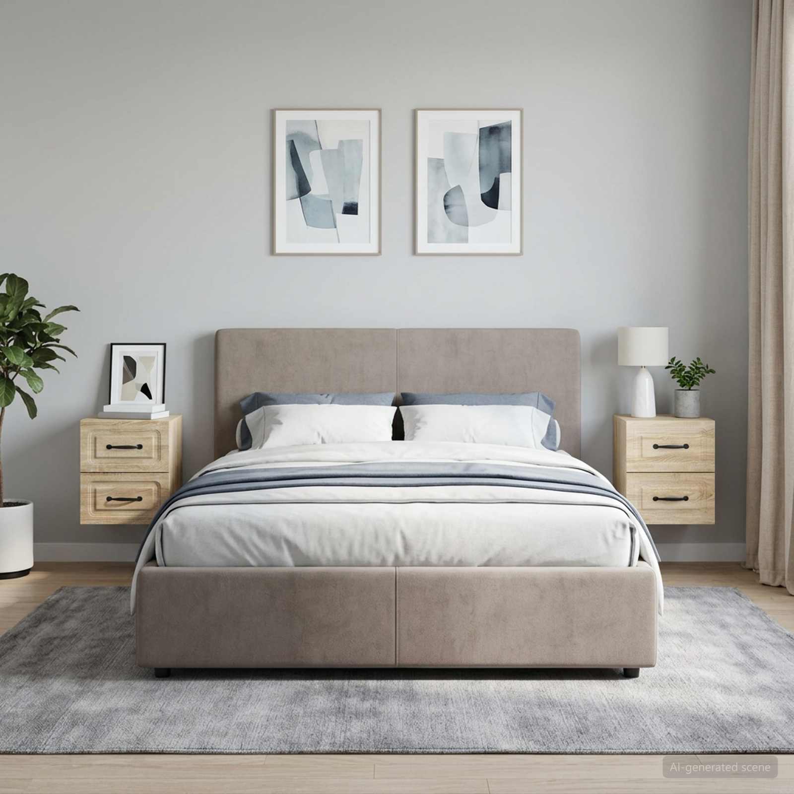Wandbeugel Bedkast 2 pcs Sonoma Eiken 34,5 x 33 x 40 cm