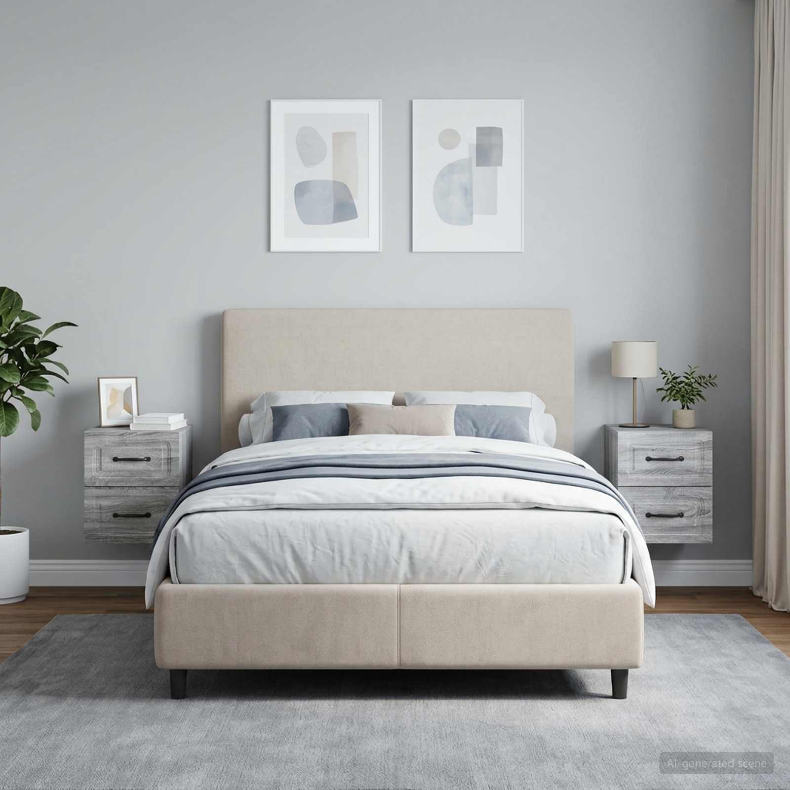 Wandbeugel Bedkast 2 pcs Grijs sonoma 34,5 x 33 x 40 cm