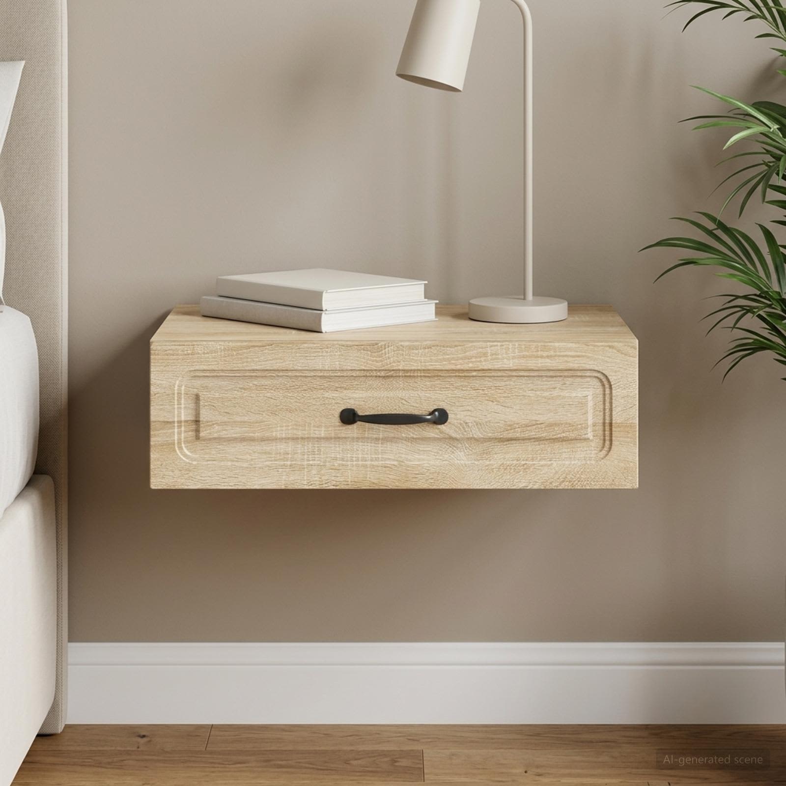 Wandmontage Zijtafel Sonoma Eiken 59 x 34,5 x 17 cm – afbeelding 1
