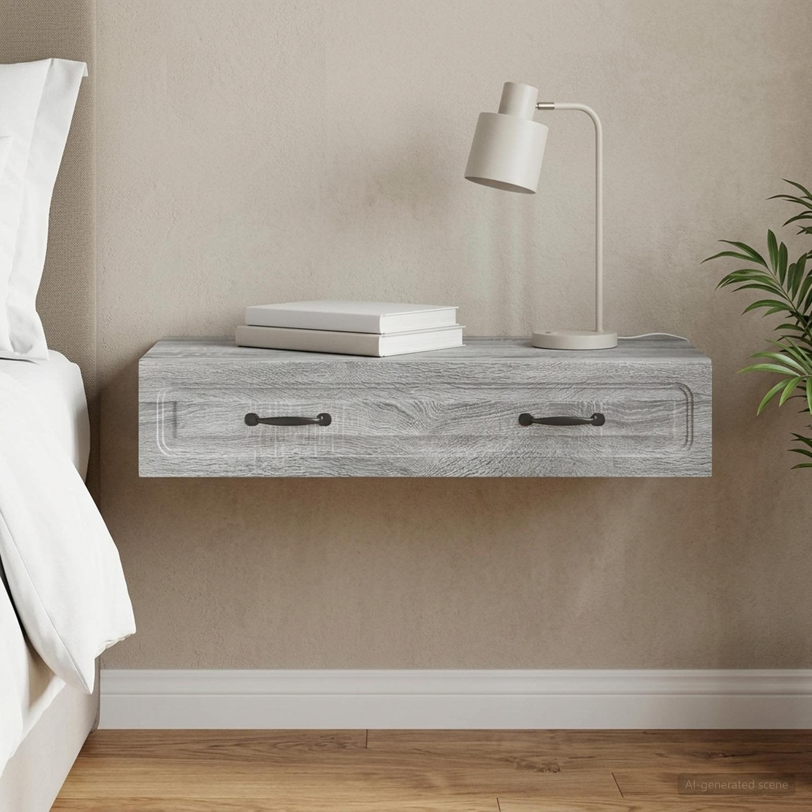 Wandmontage Zijtafel Grijs sonoma 87,5 x 34,5 x 17 cm