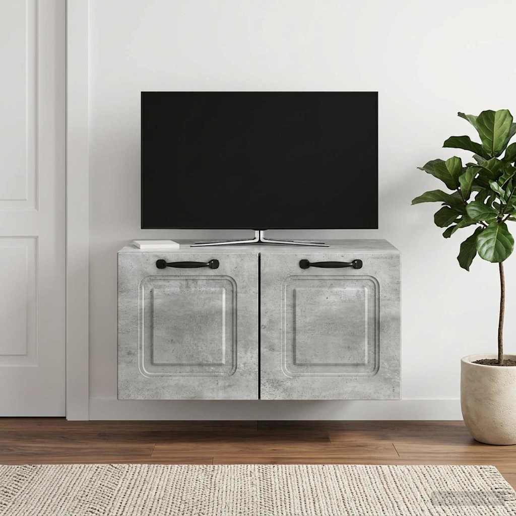 Wandbeugel TV-kast Betongrijs 59,5 x 41 x 30 cm Bewerkt hout – afbeelding 1