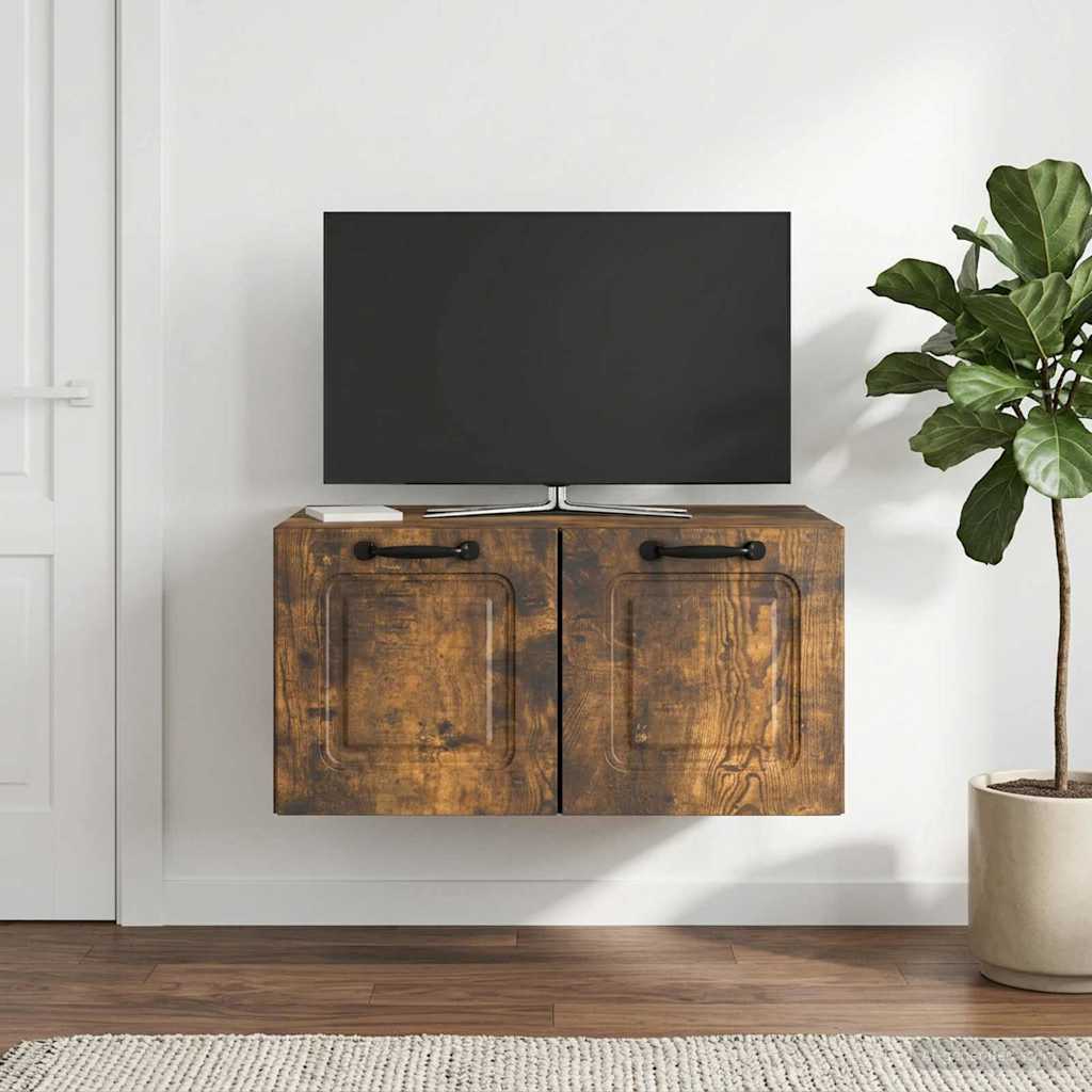 Wandbeugel TV-kast Gerookt eiken 59,5 x 41 x 30 cm Bewerkt hout – afbeelding 1