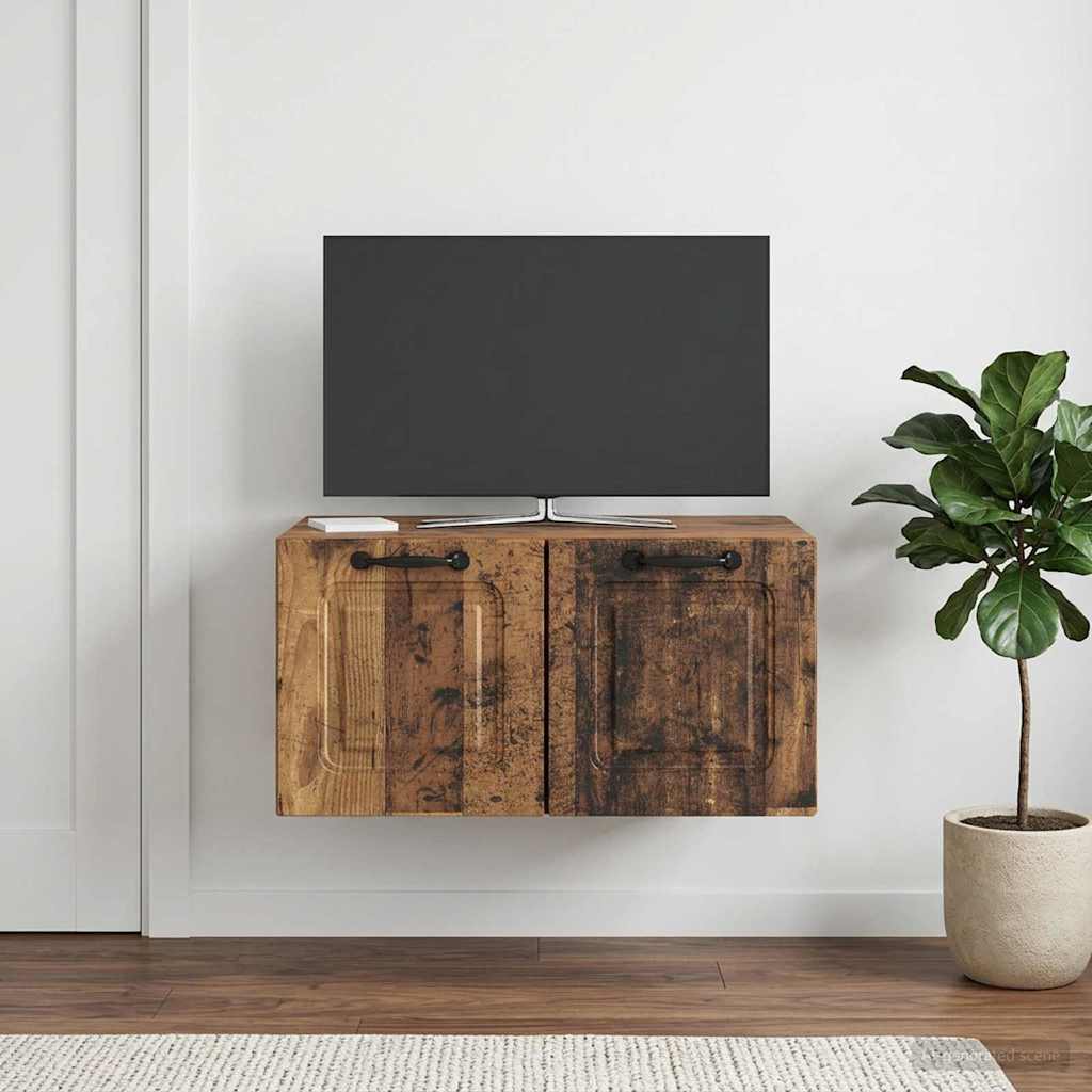 Wandbeugel TV-kast Oud hout 59,5 x 41 x 30 cm Bewerkt hout