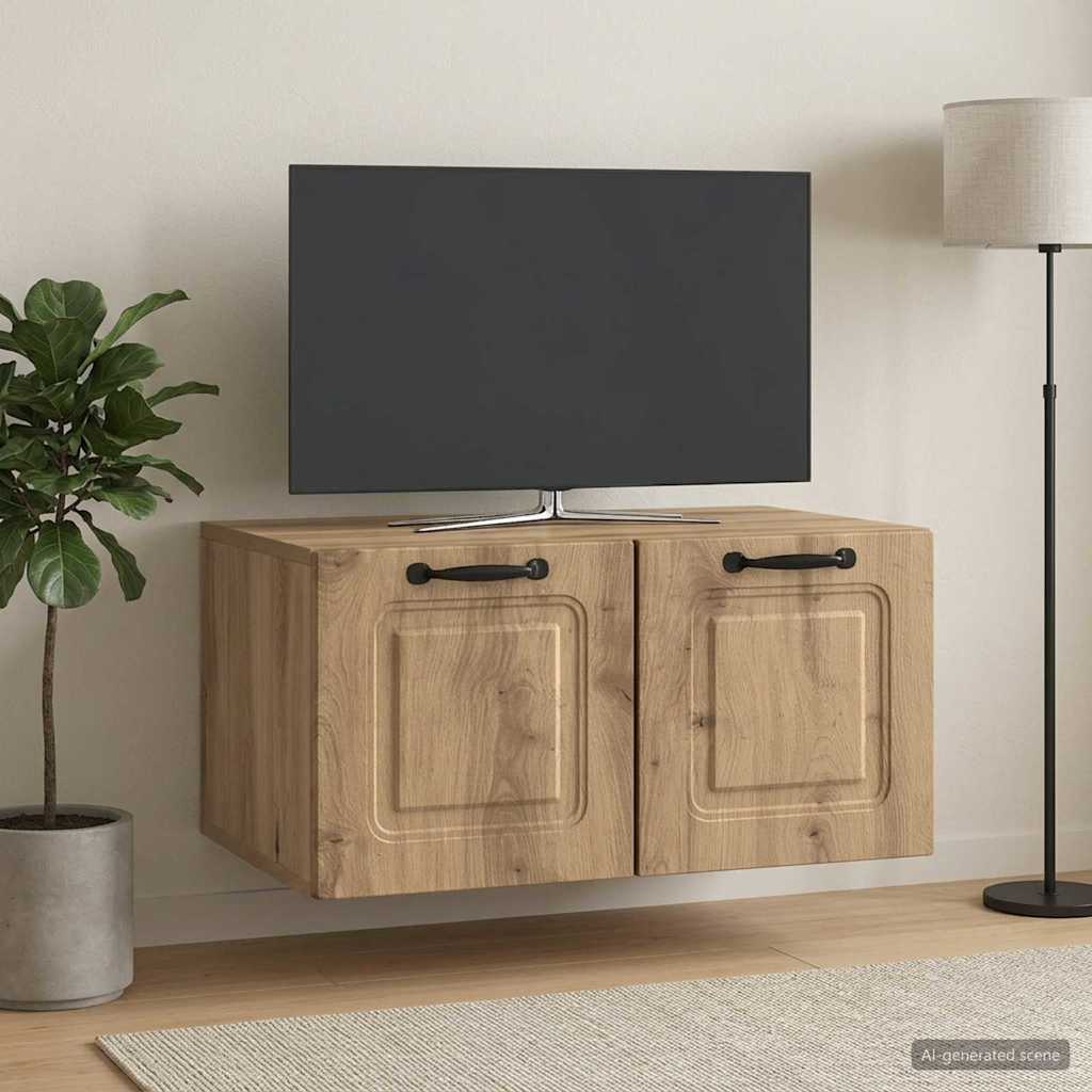 Wandbeugel TV-kast Artisanaal eiken 59,5 x 41 x 30 cm