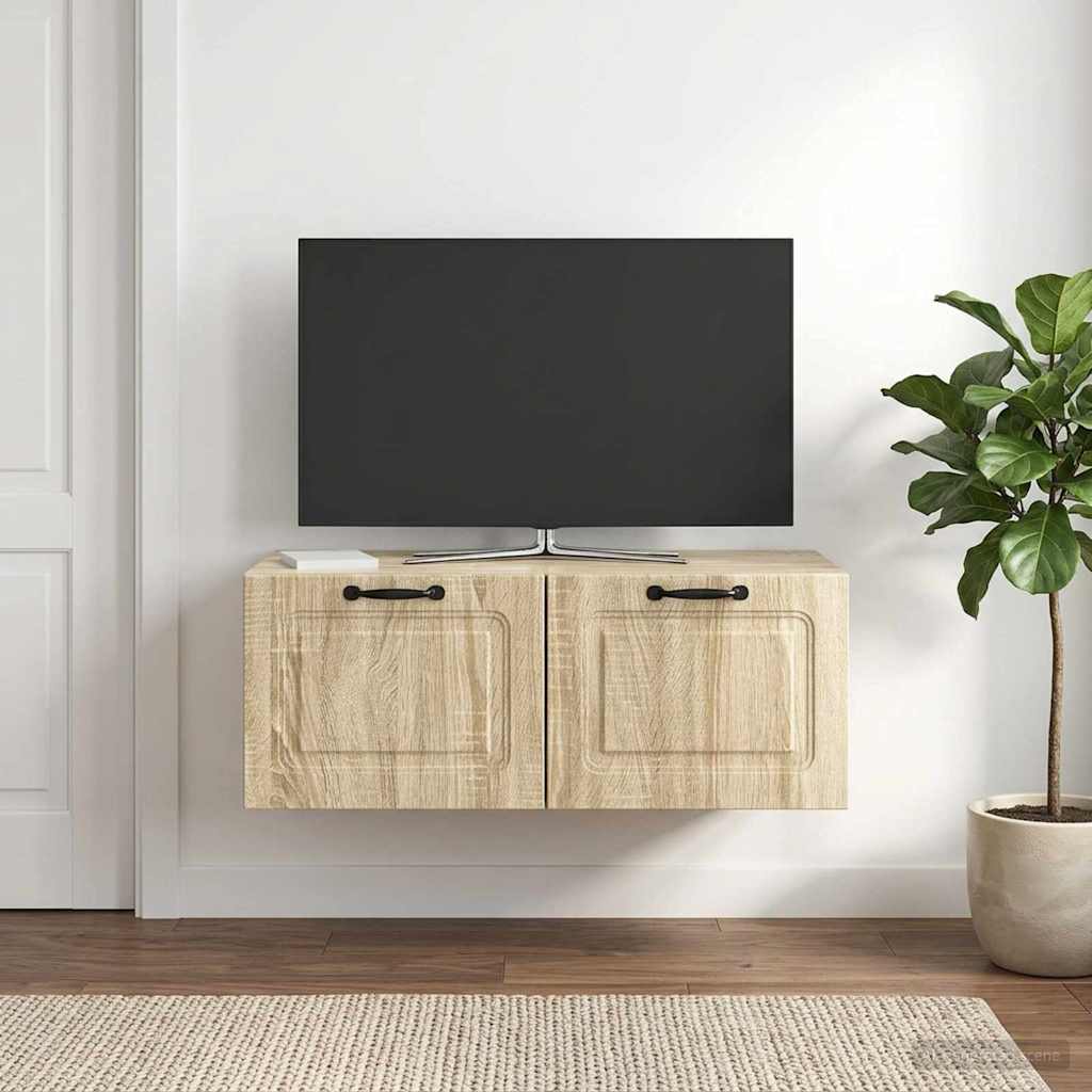 Wandbeugel TV-kast Sonoma Eiken 78,5 x 41 x 30 cm Bewerkt hout – afbeelding 1