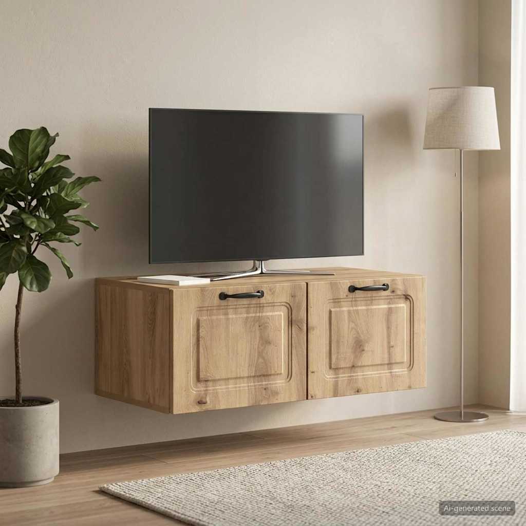 Wandbeugel TV-kast Artisanaal eiken 78,5 x 41 x 30 cm