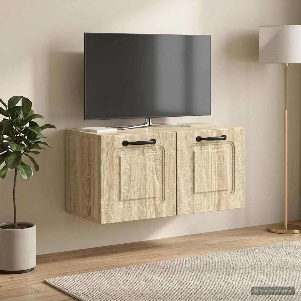 Wandbeugel TV-kast Sonoma Eiken 59,5 x 31 x 30 cm Bewerkt hout – afbeelding 1