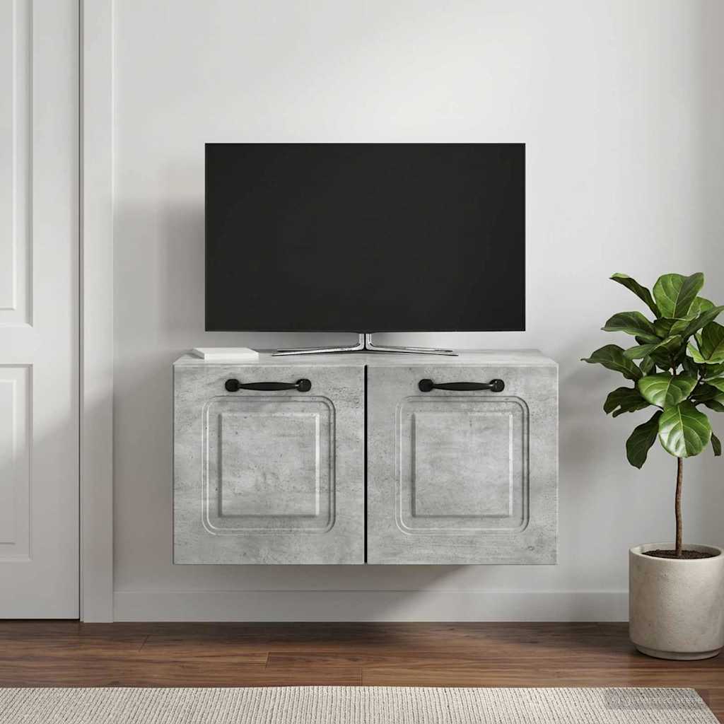 Wandbeugel TV-kast Betongrijs 59,5 x 31 x 30 cm Bewerkt hout – afbeelding 1