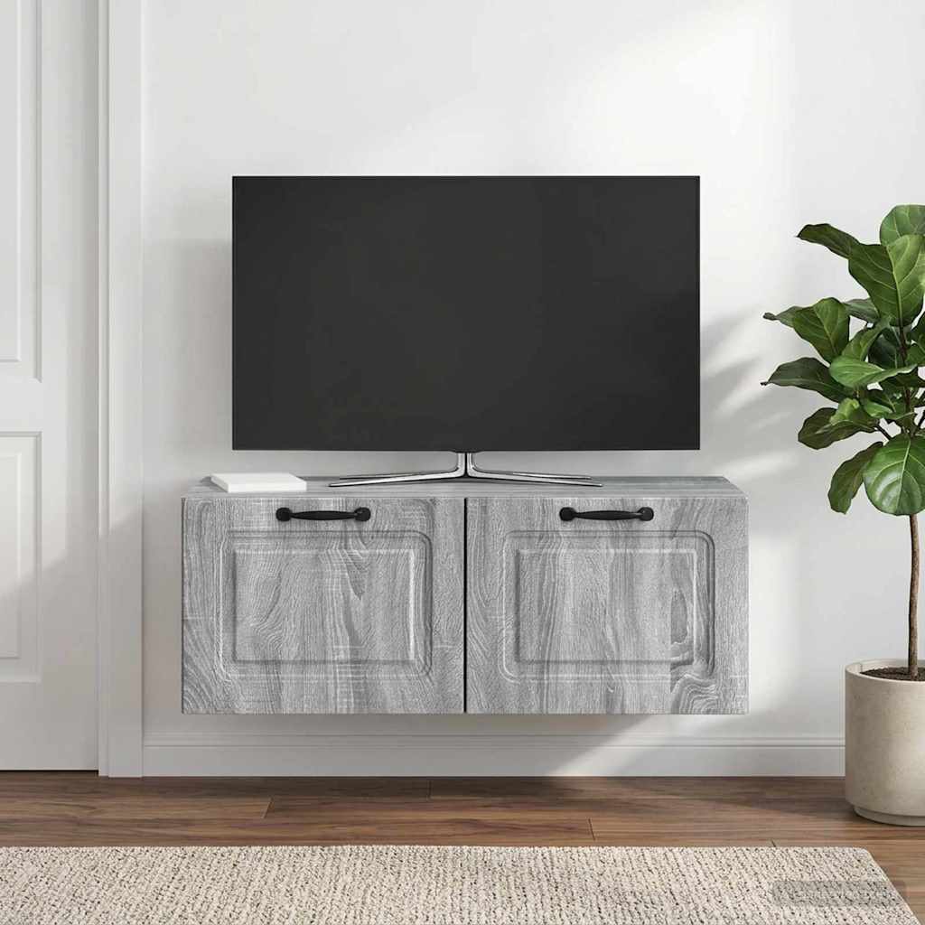 Wandbeugel TV-kast Grijs sonoma 78,5 x 31 x 30 cm Bewerkt hout – afbeelding 1
