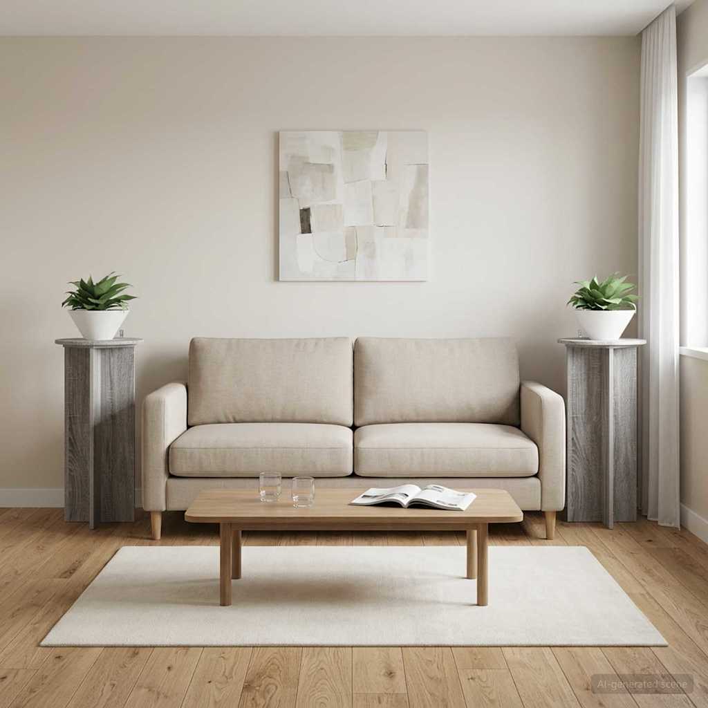 Plantenstandaard 2 pcs Grijs sonoma 40 x 40 x 80 cm – afbeelding 1