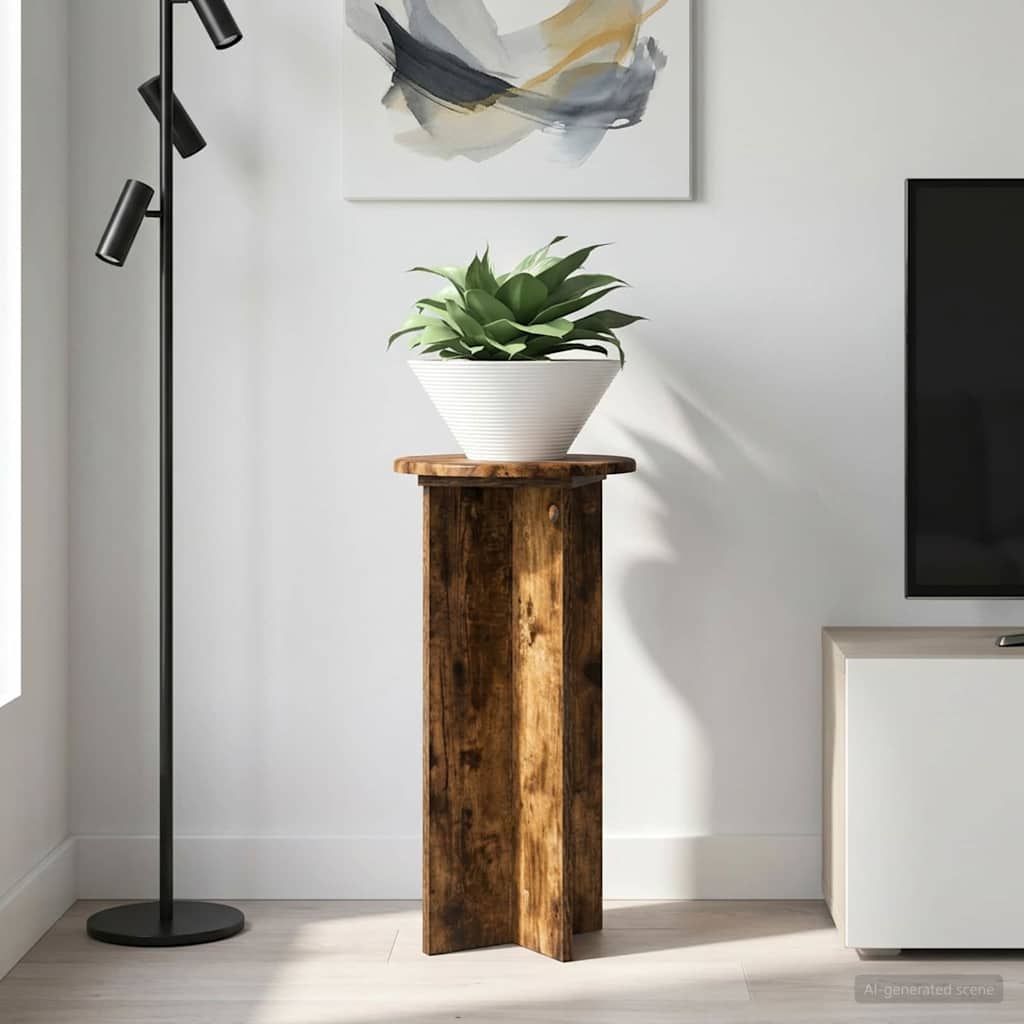 Plantenstandaard 2 pcs Gerookt eiken 29,5 x 29,5 x 60 cm